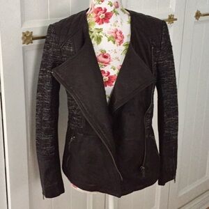 Lucky Brand leather and wool moto jacket